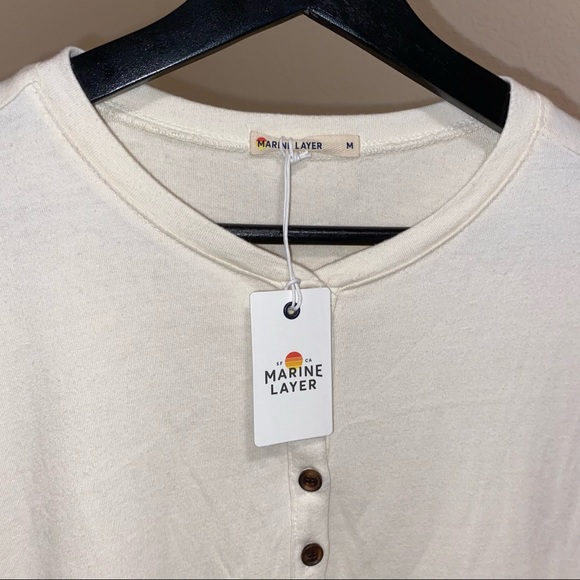 NWT Marine layer double knit Henley Blanc de blanc size M and Xl - Picture 5 of 9